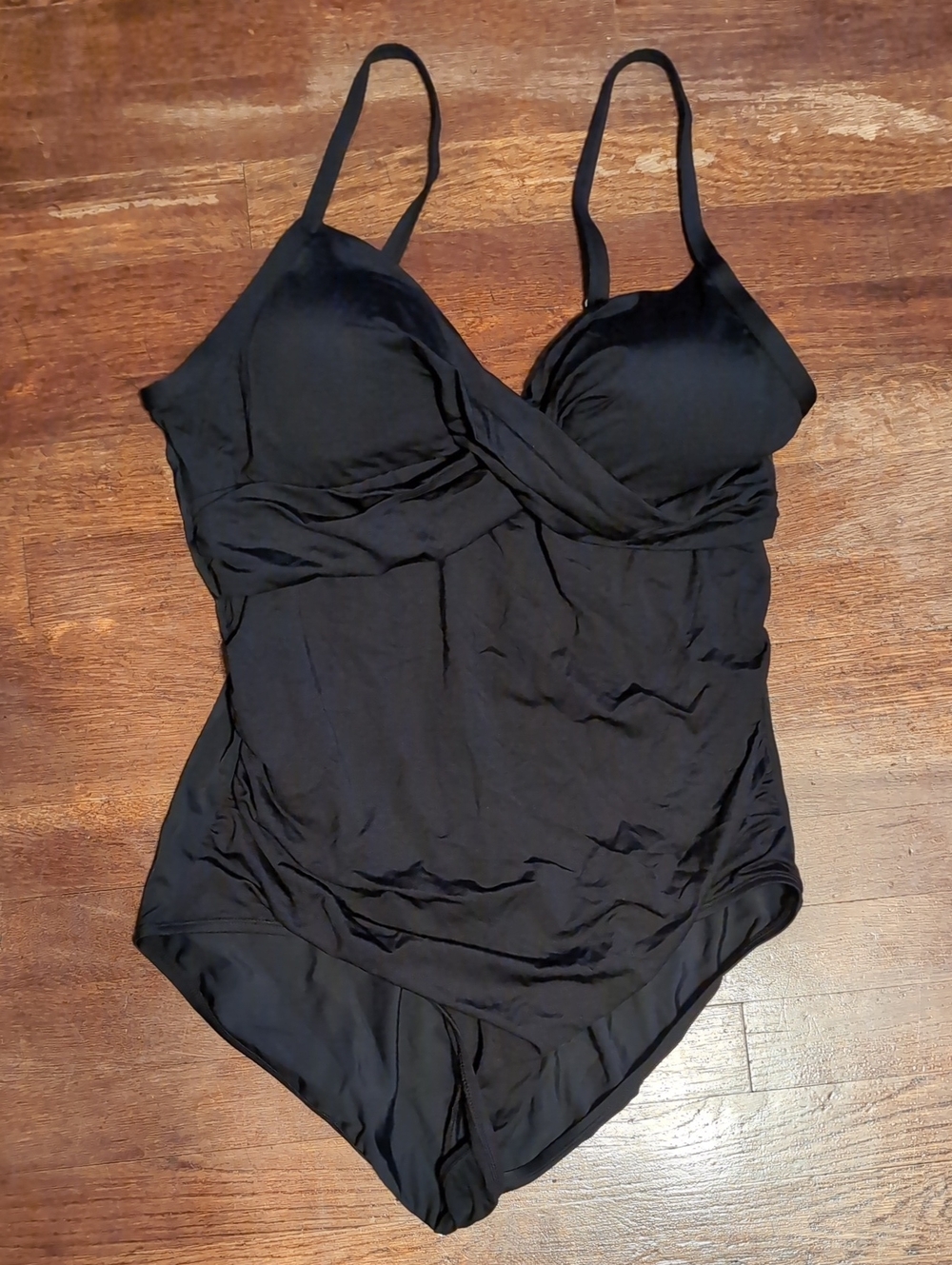 Black One-Piece Swimsuit with Built-In Cups